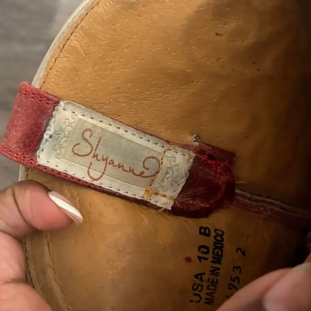 Beautiful red leather cowboy boots